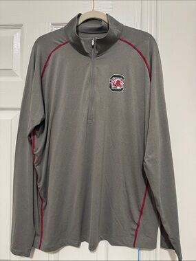 Columbia gamecock Grey 1/4 Zip Pullover with Garnet Accents